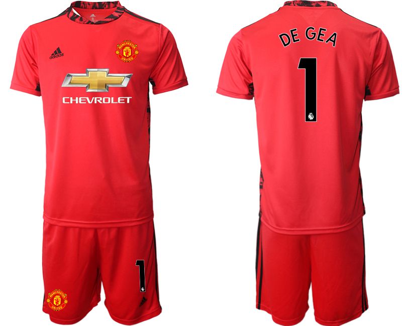 Men 2020-2021 club Manchester United red goalkeeper #1 Soccer Jerseys->manchester united jersey->Soccer Club Jersey